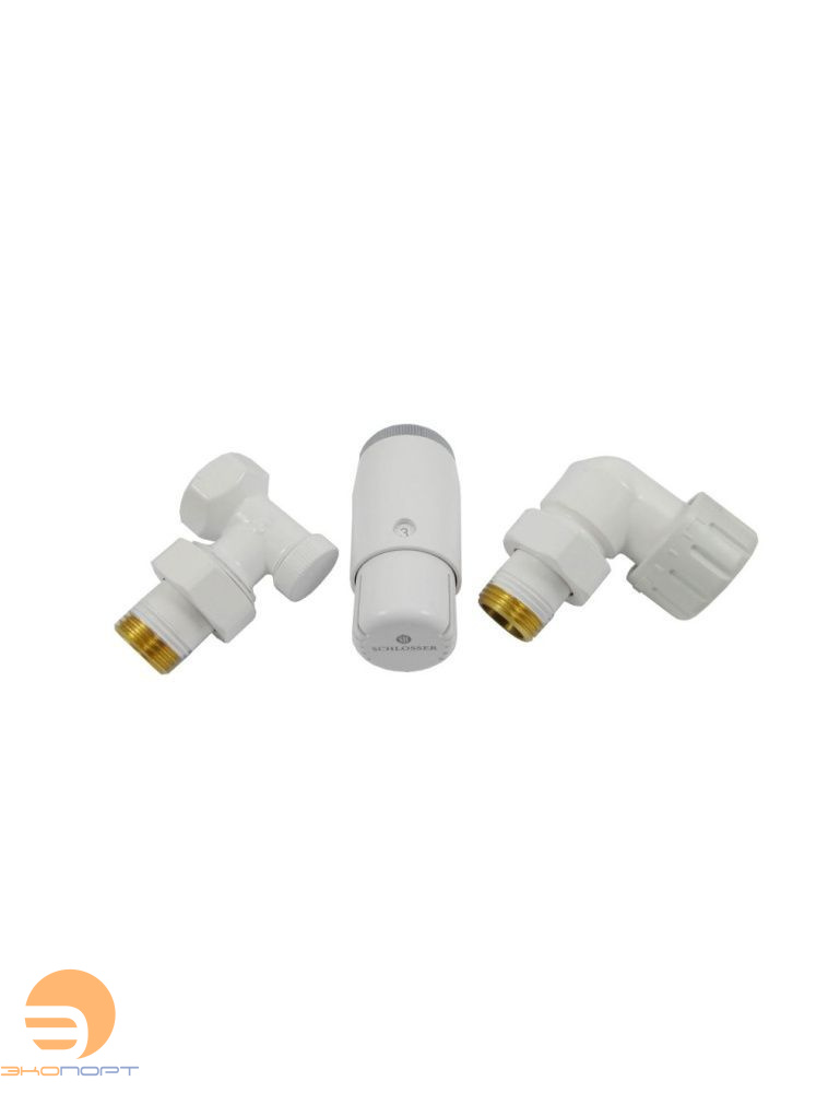 Комплект трехосевой левый Белый DN15 GZ1/2xGW1/2 с головкой Мини M30x1,5