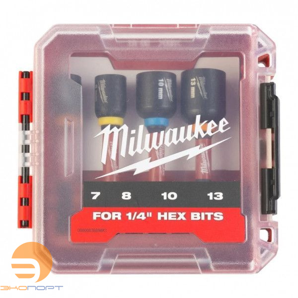 Набор насадок магнитных торцевых SHOCKWAVE 4 шт,Milwaukee