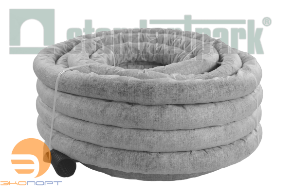 Труба дренажная ПНД D110x50м SN4 перфорированная гофрированная в фильтре из геотекстиля STANDARTPARK