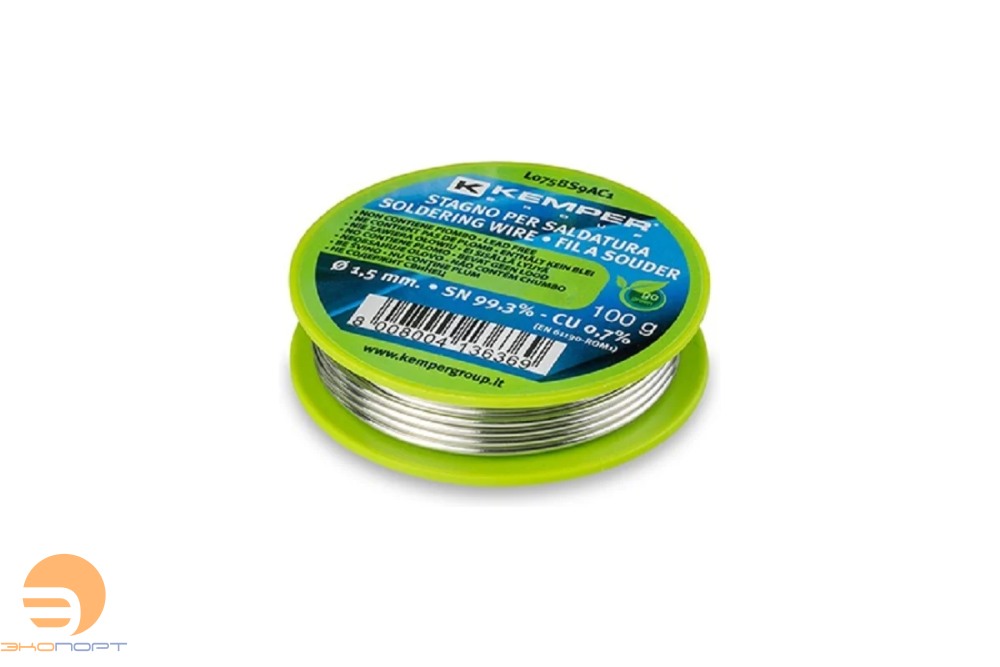 Припой мягкий 100 гр. толщина 1,5 мм Sn99,3 Cu0,7 Kemper