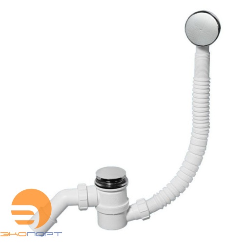 Сифон бутыл. сатиновый хром (1 1/2"х40мм) L380-700хD34мм, н/ж реш. 70мм, вых. 40/50мм McAlpine