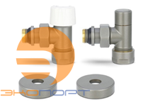 Комплект радиаторных клапанов 1/2х3/4Ek угловой серый Varmega