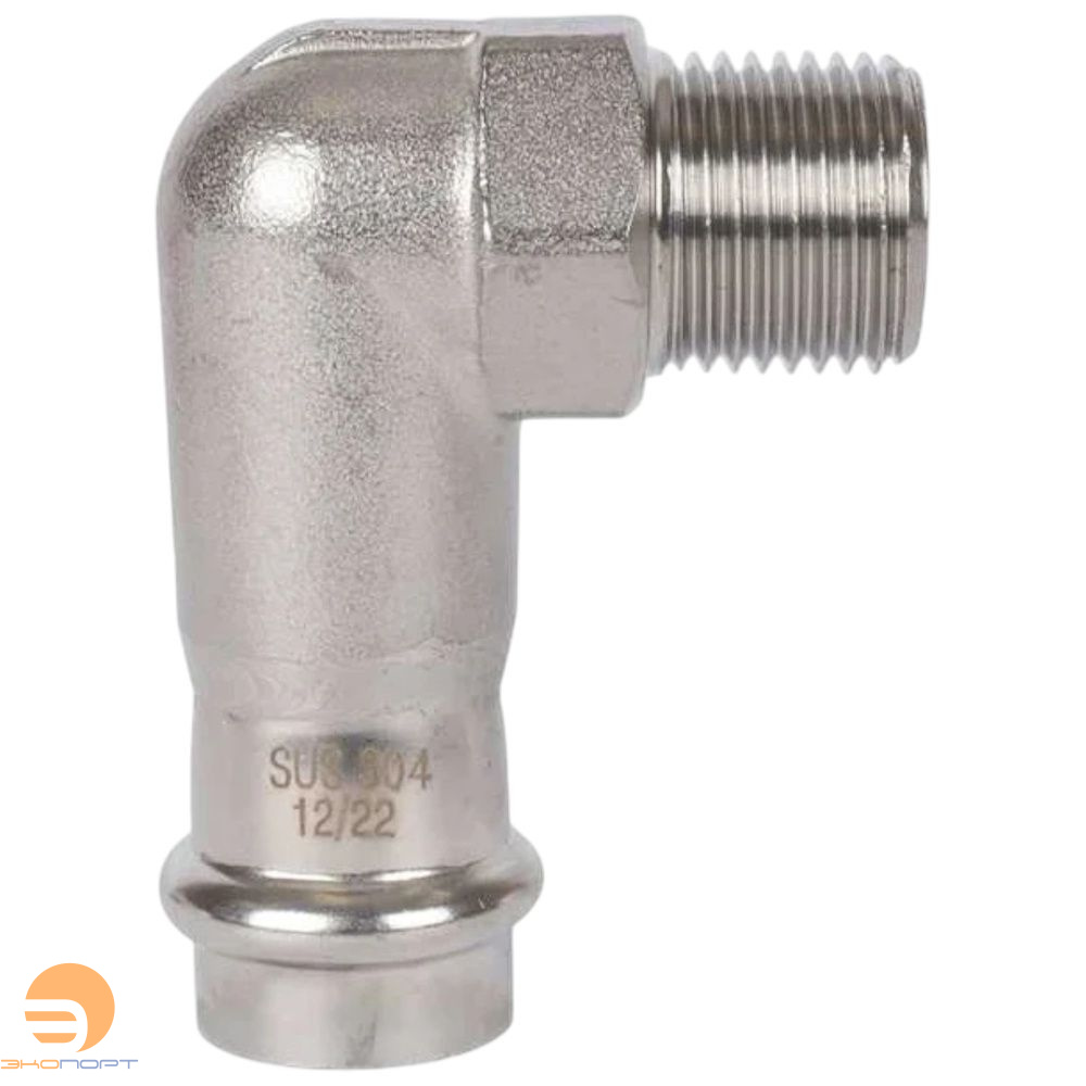 Отвод 28х3/4 НР нерж. Rommer