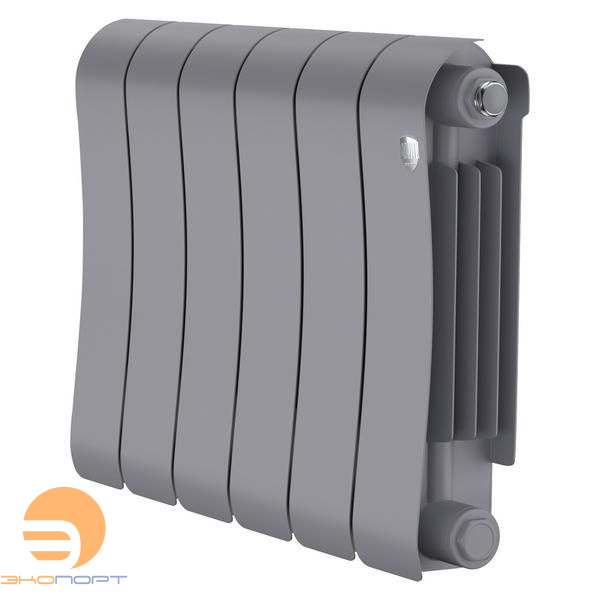 Радиатор биметаллический Infinity Silver Satin 300/87  6 секции (серый) Royal Thermo