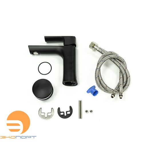 Смеситель для умывальника URSUS, монолитный, черный, LEMARK