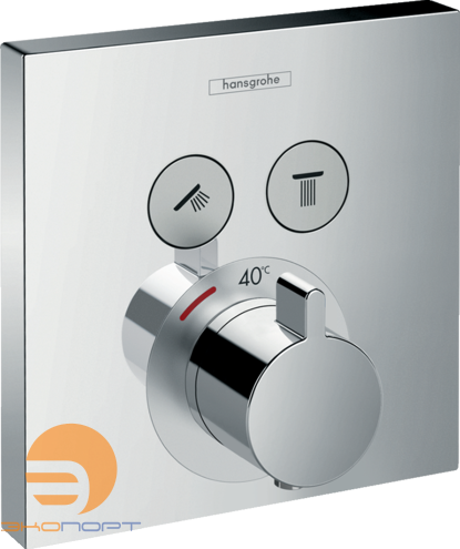 Термостат с двумя запорными вентилями Select Highflow, HANSGROHE