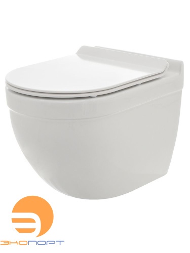 Унитаз подвесной с сиденьем SoftClose, технология смыва Rimless, скрытый крепеж 520x360x410 AQM2006