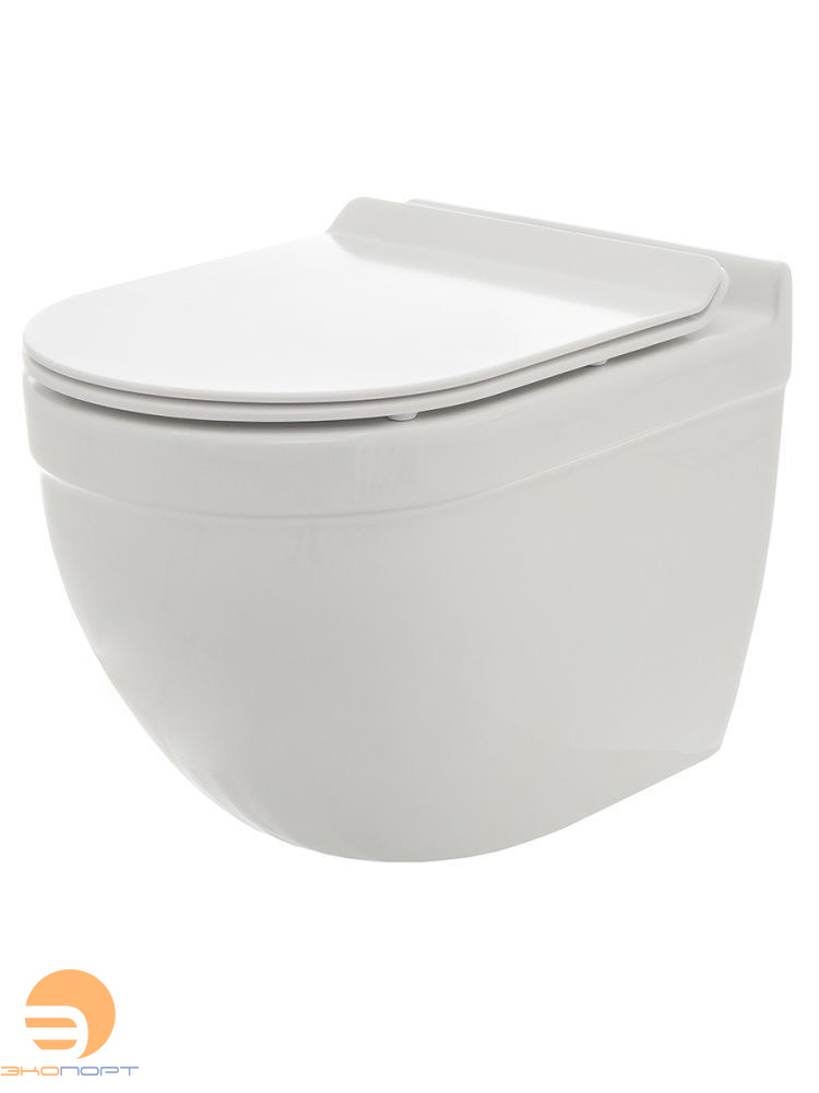 Унитаз подвесной с сиденьем SoftClose, технология смыва Rimless, скрытый крепеж 520x360x410 AQM2006