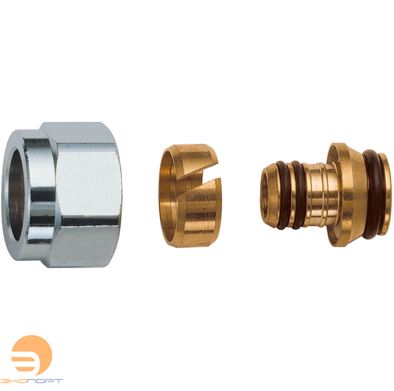 Соединение резьбовое двустороннее 20х2,0-20х2,0 со стяжным кольцом  FF-therm FH, евроконусFrankische