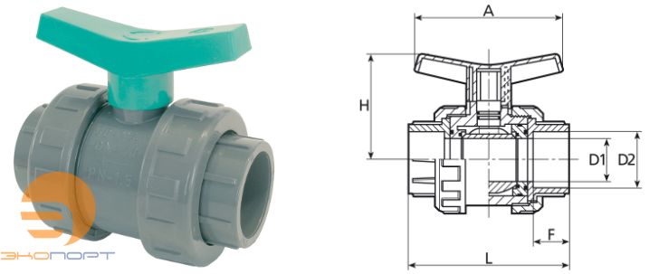 Кран шаровый разъемный д. 110