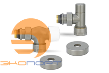 Комплект радиаторных клапанов 1/2х3/4Ek осевой серый Varmega