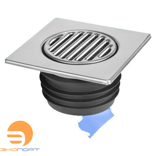 Насадка мет.-"сухой гидрозатвор" с функ. обр. силиконовым клап.(150х150) DN90/110, хром McAlpine