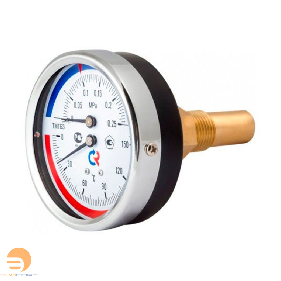 Термоманометр ТМТБ-31Т.3 (0..+120С)(0-0,6 МПа) G1/2'', кл.т.2,5, L=100мм