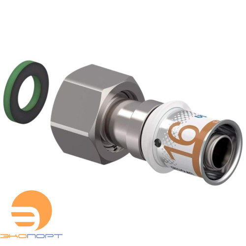 Штуцер UPONOR S-PRESS PLUS с накидной гайкой 16-1/2"НГ латунный
