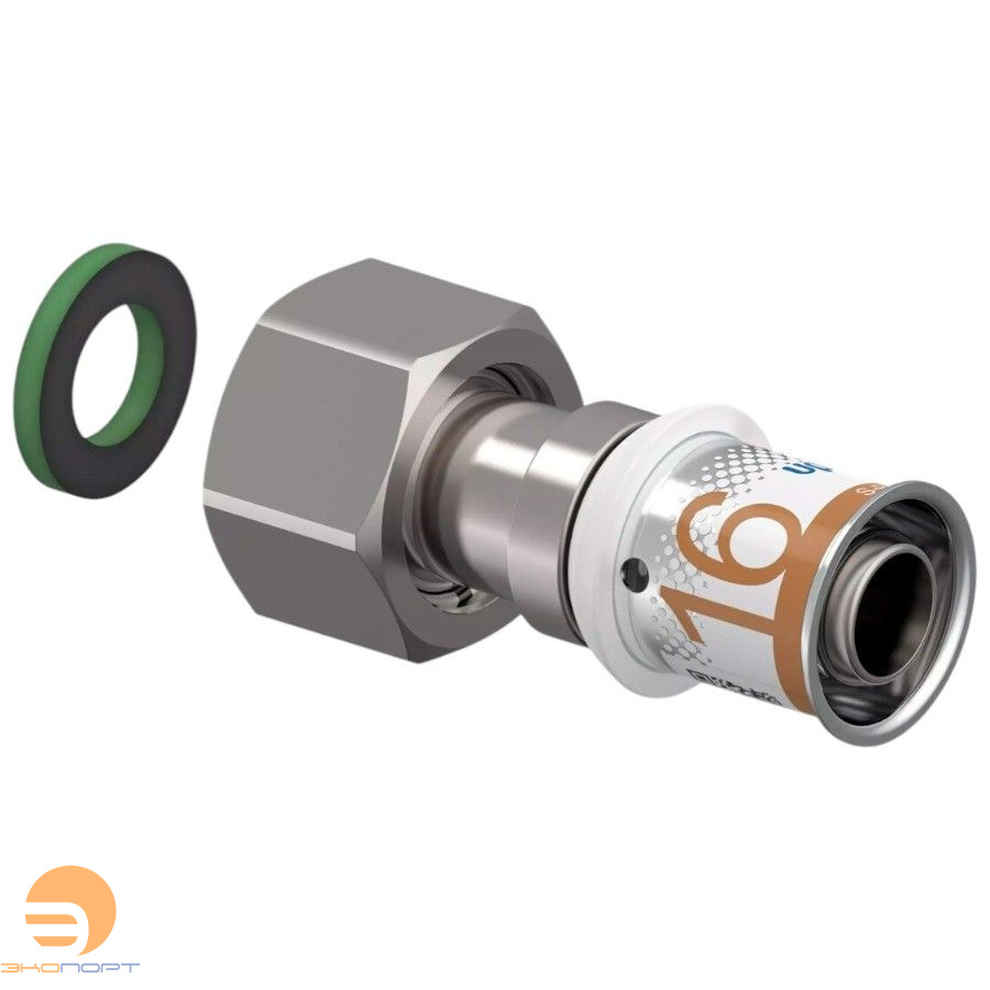 Штуцер UPONOR S-PRESS PLUS с накидной гайкой 16-1/2"НГ латунный