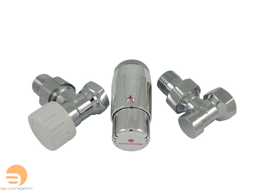 Комплект угловой ХРОМ DN15 GZ1/2 x GW1/2 с головкой MINI M30x1,5 Standard Mini Schlosser