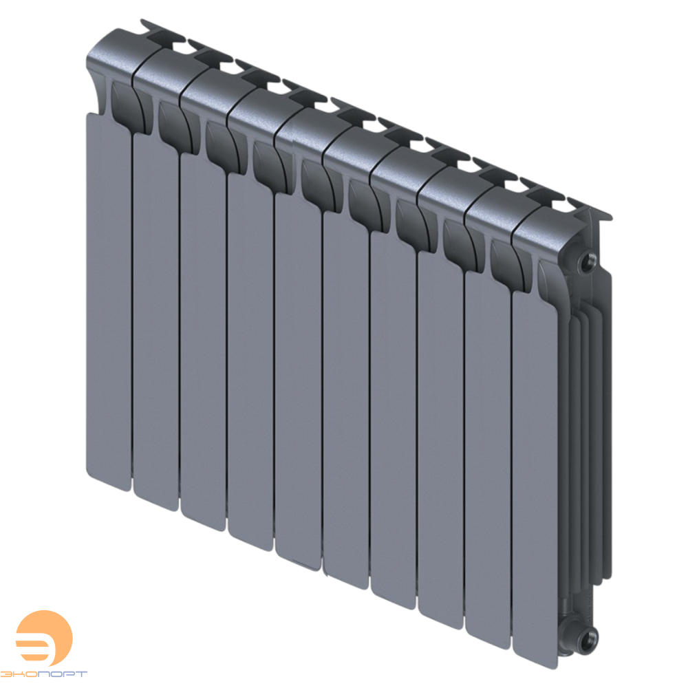 Радиатор биметаллический Monolit 500/100 мм 10 секции G3/4" боковое подключение Титан Rifar