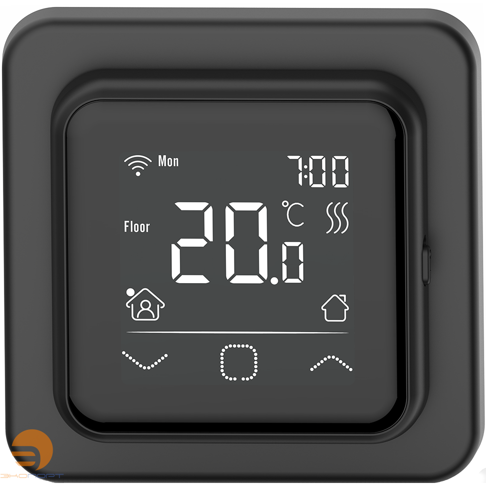 Терморегулятор IQ Thermostat SMART HEAT Wi-Fi программируемый, сенсорный, черный