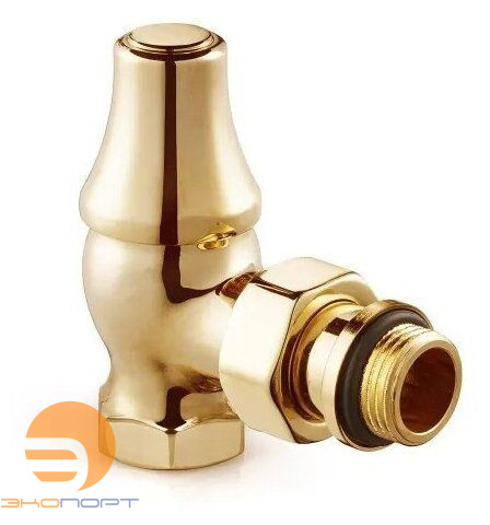 Клапан запорный угловой 1/2", для радиатора "ретро", цвет Золото SR Rubinetterie