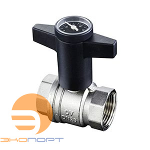 Кран шаровой DN 32 (В-В) с термометром с маховиком, Optibal Oventrop