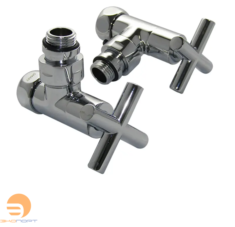 Кран угловой крестовой 3/4"х1/2" г/ш, (без отр.), хром, SMART/Компл ПАРА (2шт.)