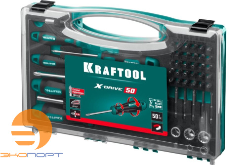 Набор отверток и насадок 50 предметов X-Drive-50 KRAFTOOL
