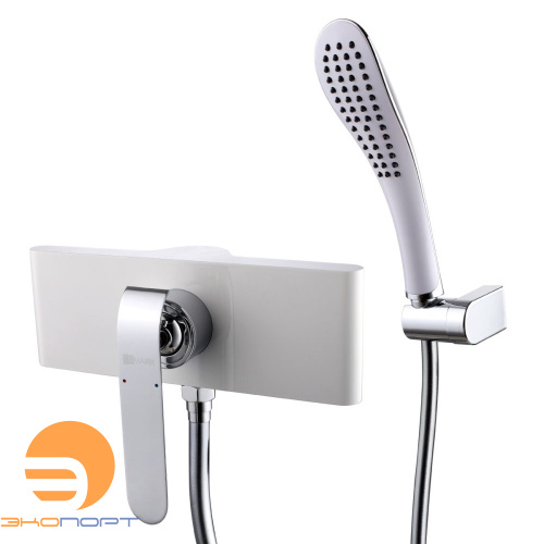 Смеситель для душа MELANGE (с лейкой и шлангом) хром/белый LEMARK