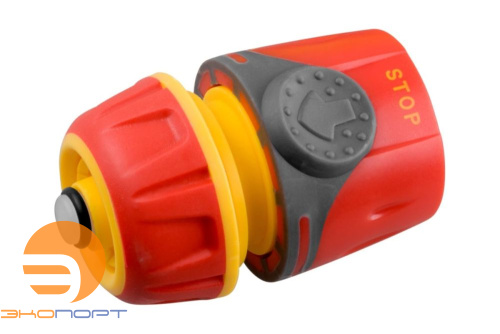 Соединитель быстросъемный GRINDA TC-12A, 1/2", с автостопом, пластиковый с TPR, для шланга, PROLine