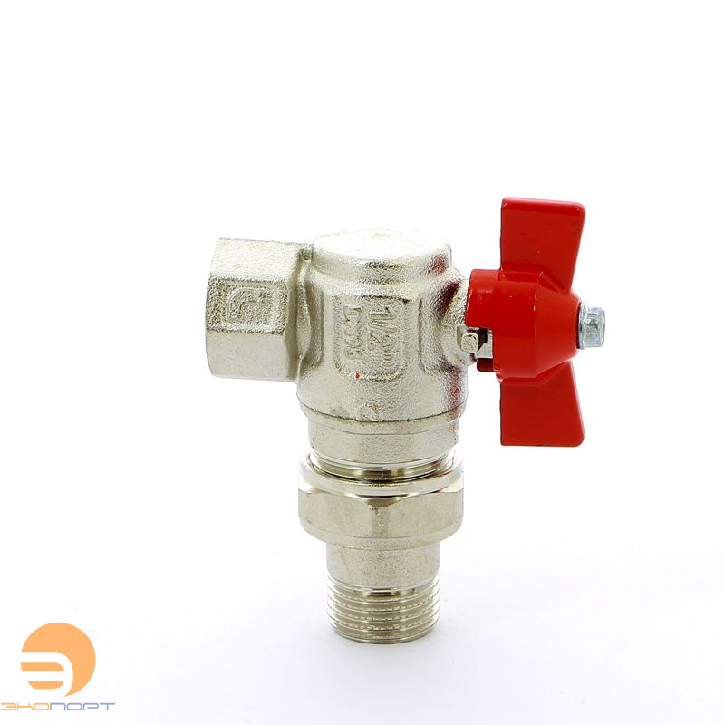 Кран угловой со сгоном НВ  1/2" бабочка IDEAL