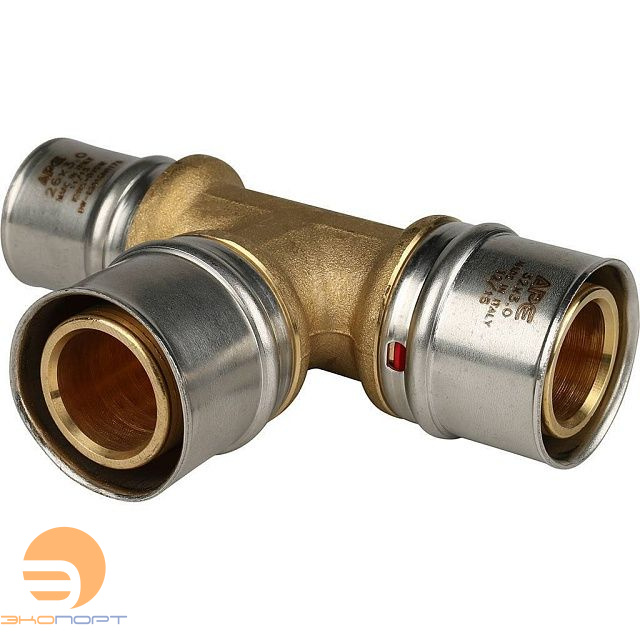 Тройник  32х32х26 латунь пресс Stout