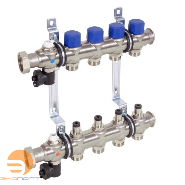 Коллектор с вент. вставками на  5 выходов 3/4" евроконус  FRAENKISCHE NEW