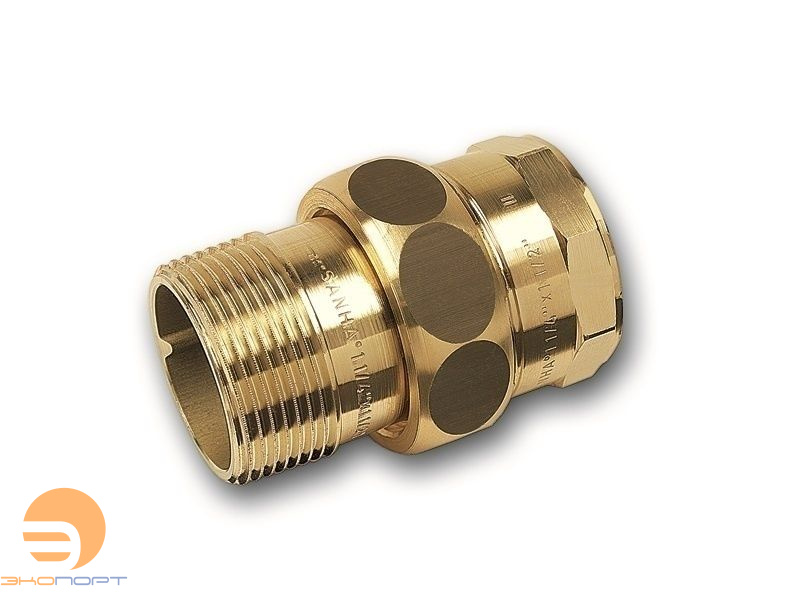 Сгон прямой (американка)  1/2" (бронза) плоское уплотнение тип 3331 SANHA PURAFIT