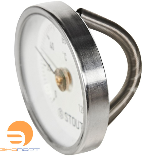 Термометр биметаллический накладной с пружиной. Корпус Dn 63 мм,  0...120°С, 1"-2"