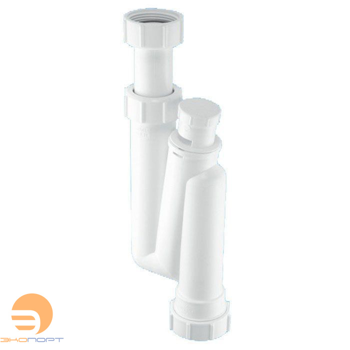 Сифон трубный S-образный (1 1/4"х32мм) без вып. (вент. клапан) вертикальный. выход 32мм McAlpine