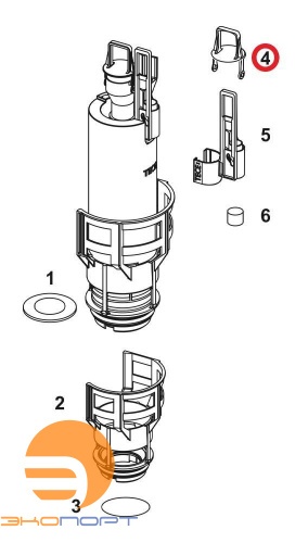 Сцепная петля, съемный элемент клапана, TECE