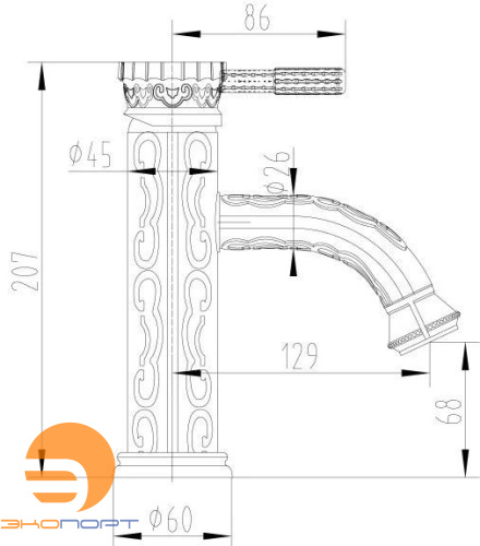 Смеситель для умывальника Jasmine Lemark