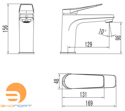 Смеситель для умывальника Bronx, монолитный, черный матовый, с выпуском, LEMARK Смеситель для умывальника Bronx, монолитный, черный матовый, с выпуском, LEMARK