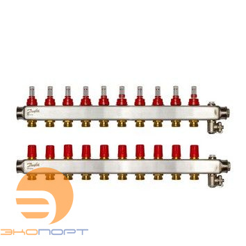 Коллекторы SSM-10F с расходомерами, 10 контуров,  нерж. 