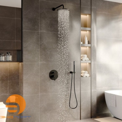 Душевой комплект NARDIS 2R BLACK, черный матовый, BERGES