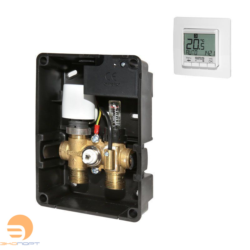 Короб регулировочный RTL-TH DIGITAL, белый, скрытый, G3/4 (по t помещения) Simplex