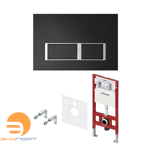 Комплект TECEspring, панель смыва с квадратными кнопками, черный матовый (снято с поставок)