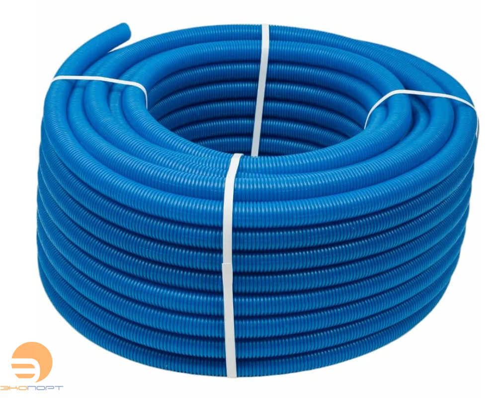 Гофра защитная для труб 26 (наружный 35) синяя (50 м)Uni-Fit