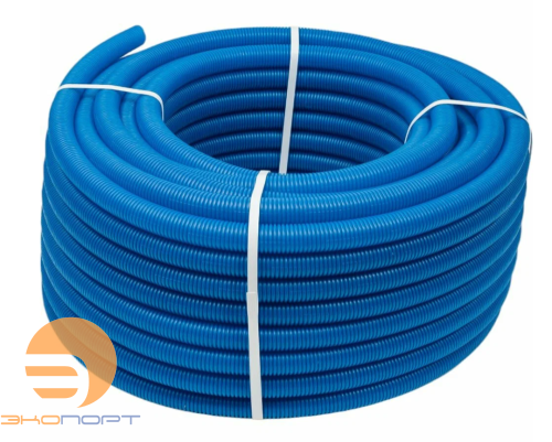 Гофра защитная для труб 26 (наружный 35) синяя (50 м)Uni-Fit
