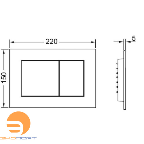 Клавиша TECEnow, пластиковая, черный глянцевый