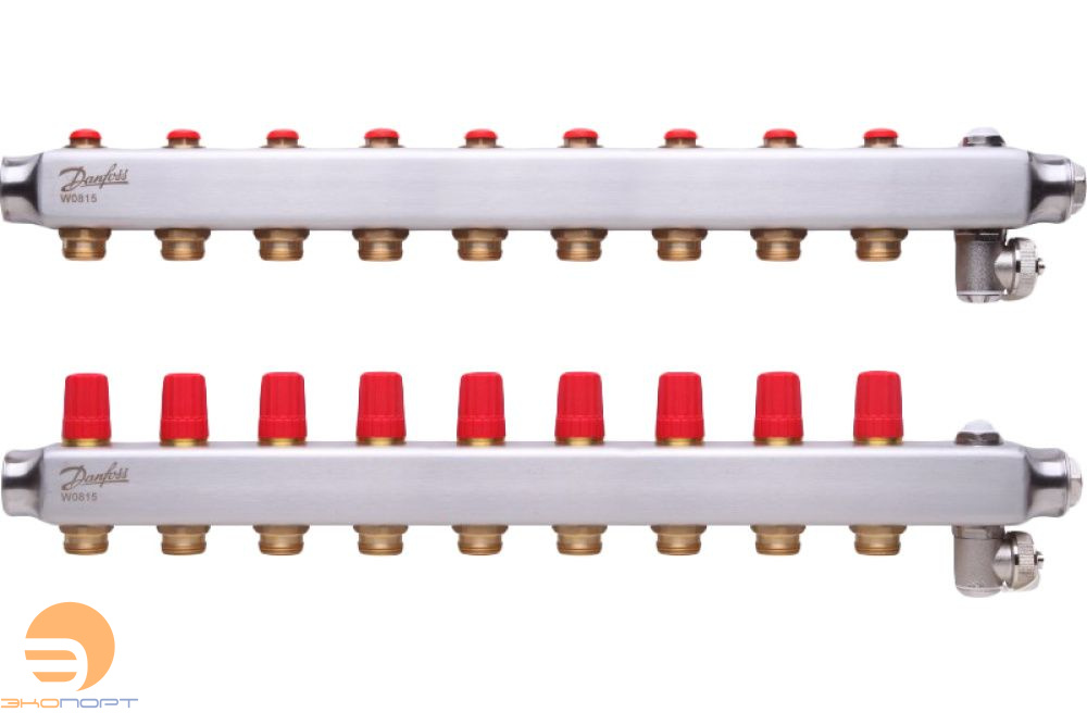 Коллекторы SSM-7 без расходомеров, для 9 контуров, нержавейка