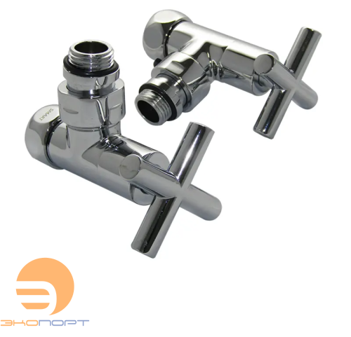Кран угловой крестовой 3/4"х1/2" г/ш, (без отр.), хром, SMART/Компл ПАРА (2шт.)