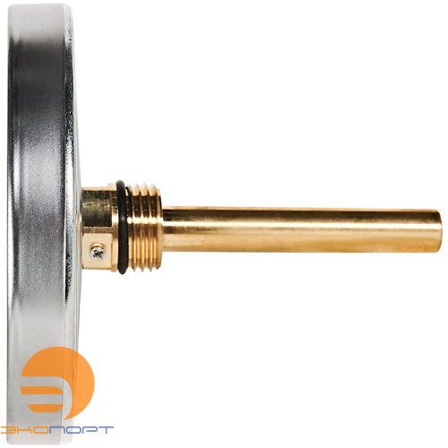 Термометр биметаллический осевой с погружной гильзой. Корпус Dn 100 мм, гильза 75 мм 1/2 , 0...120°С