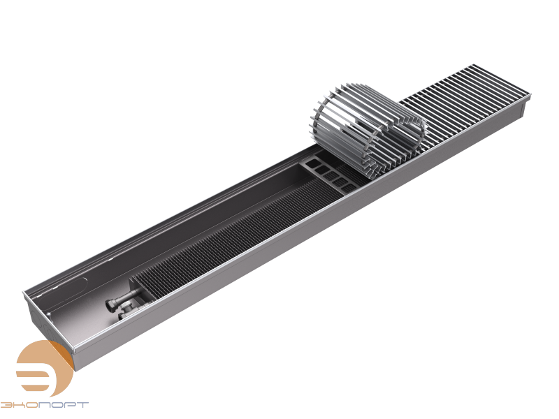 Конвектор БРИЗ 260x 80x1500 U (5 Al 12 втулки черные)