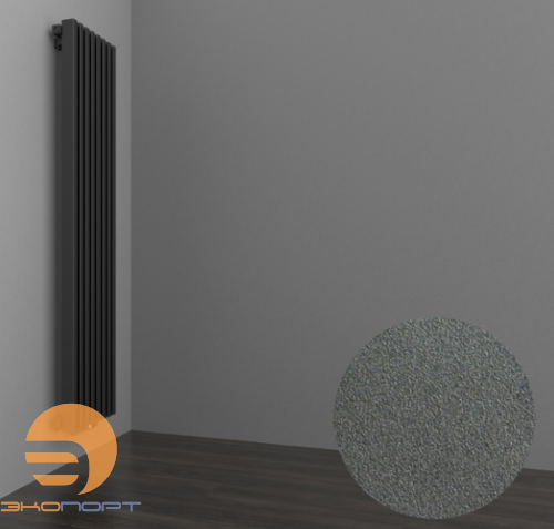 Радиатор QUADRUM 60 V 1750- 8 R RAL 1М183SN026 серый темный металлик муар