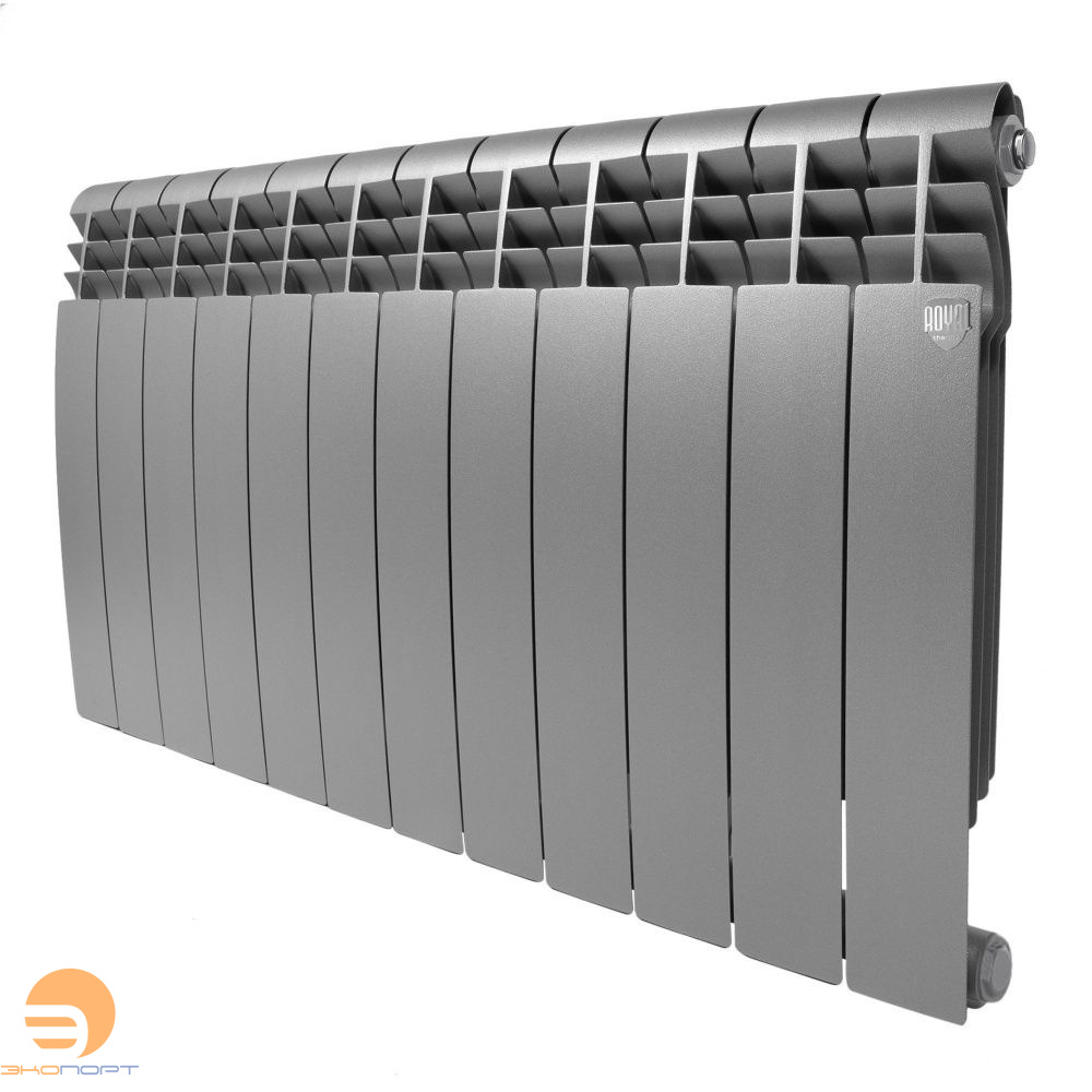 Радиатор биметаллический BiLiner Silver Satin 500/87 12 секций (серый) Royal Thermo
